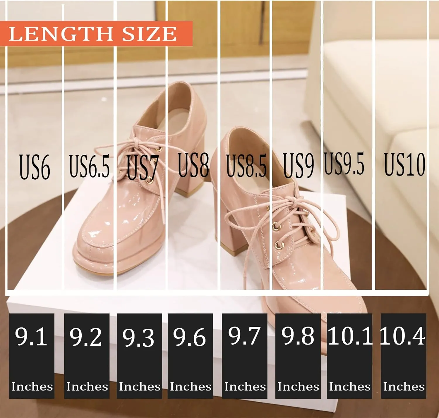 Alsoloveu Womens Platform Oxfords Patent Leather Chunky High Heel Pumps Lace up Round Toe Dress Saddle Shoes