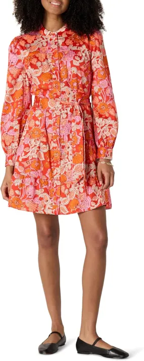 Amazon Essentials Women's Regular-Fit Cotton Sateen Tiered Shirt Dress