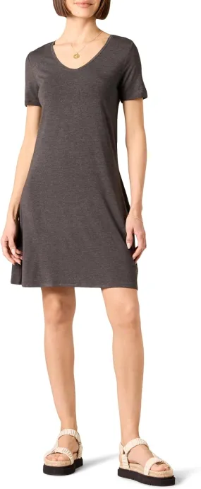 Amazon Essentials Women's Regular Short-Sleeve V-Neck Swing Dress