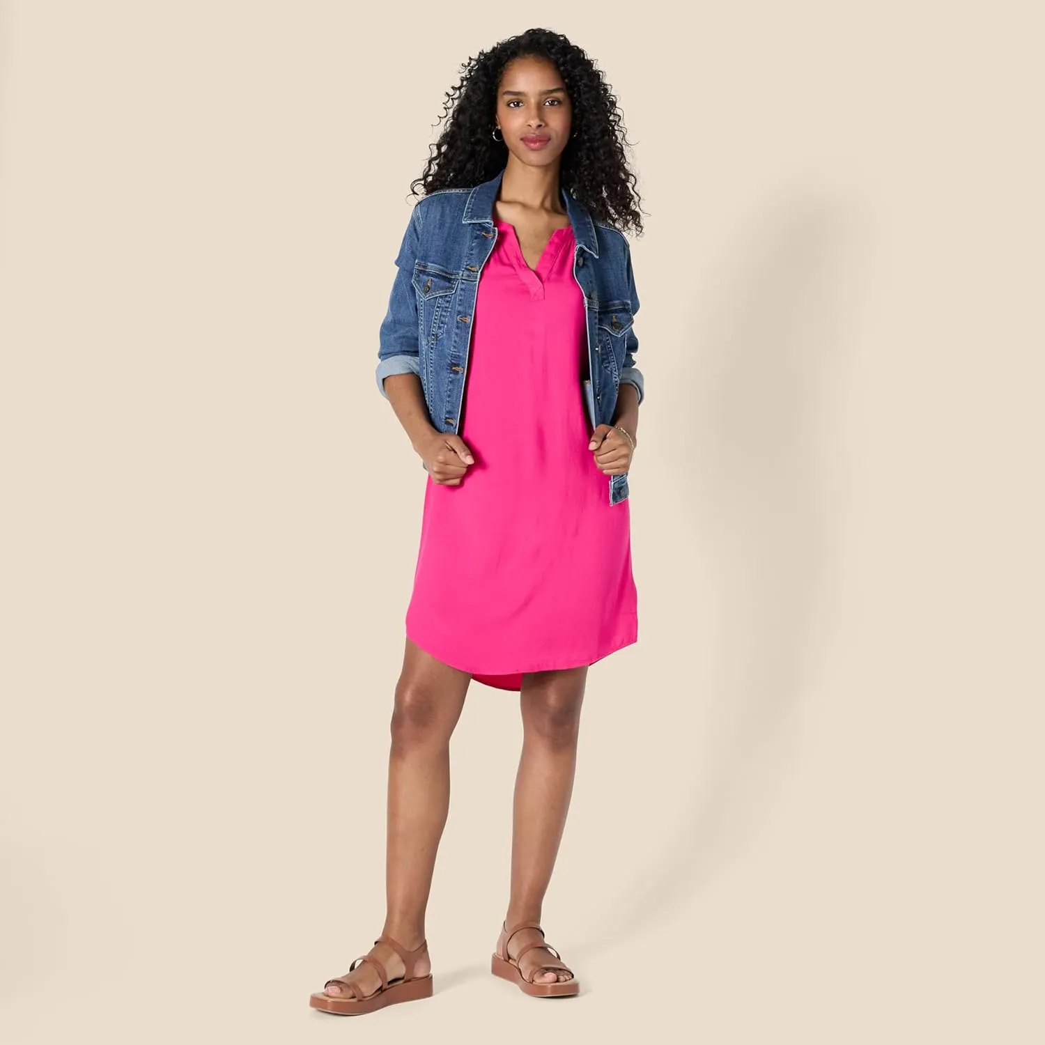 Amazon Essentials Women's Sleeveless Woven Shift Dress