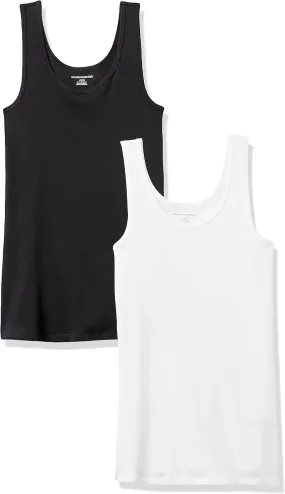 Amazon Essentials Women's Slim-Fit Tank Top, Pack of 2