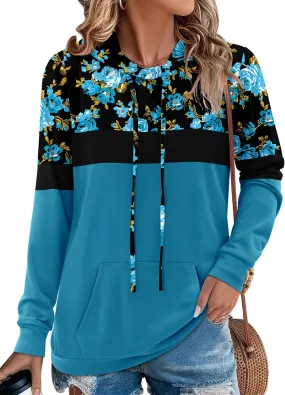 Angerella Hoodies for Women Camo Leopard Print Tops Pullover Hooded Sweatshirt Drawstring with Pocket