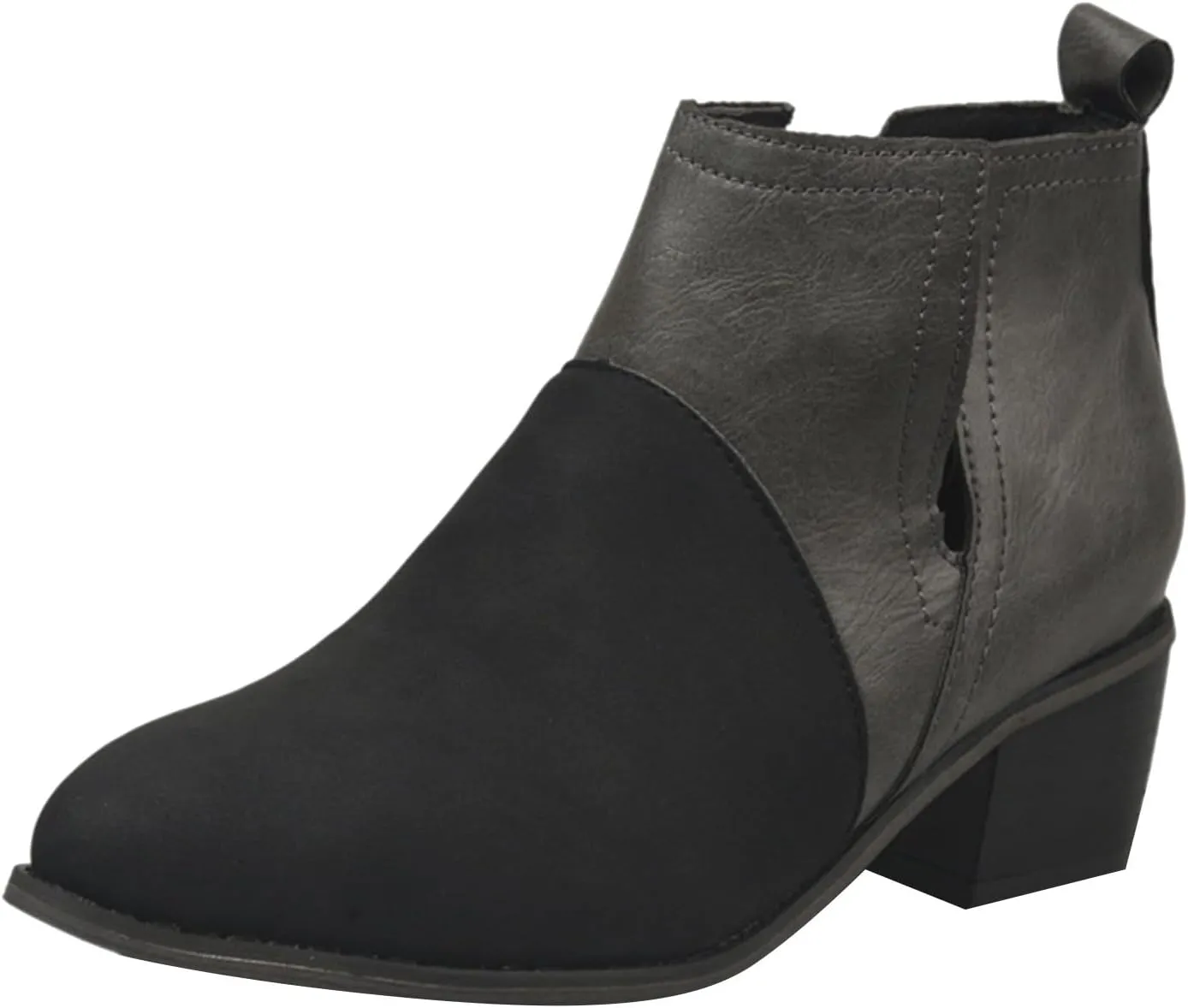 Ankle Boots for Women with Heel Womens Western Boots Fashion Pointed Toe Chunky Heel Patchwork Color Womens Boots