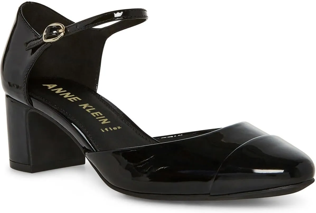 Anne Klein Womens Pearle Toe Cap Ankle Strap Pumps