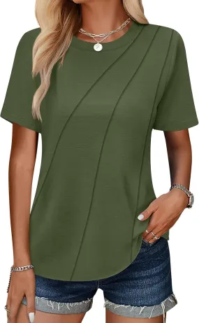 ANRABESS Womens Summer Tops Workout Shirts Beach Vacation Outfits Business Tshirts Dressy Fashion Spring Clothes 2025