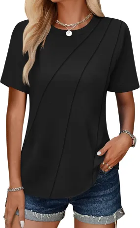 ANRABESS Womens Summer Tops Workout Shirts Beach Vacation Outfits Business Tshirts Dressy Fashion Spring Clothes 2025