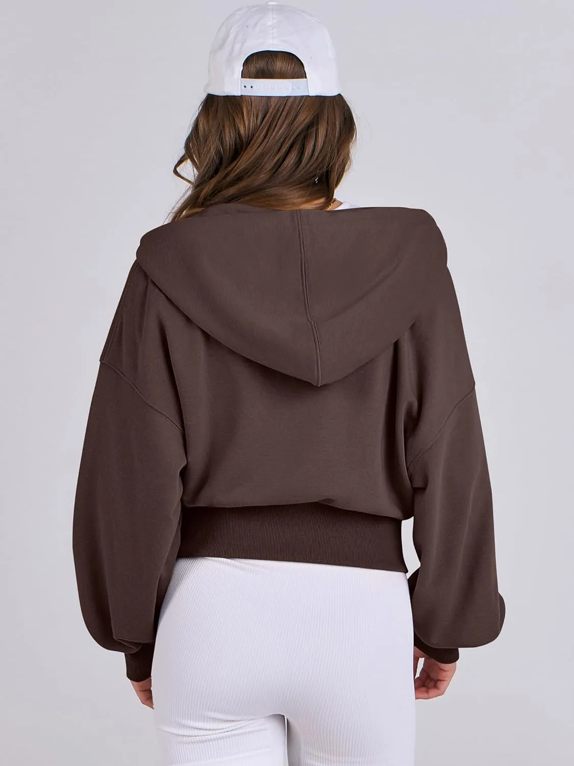 ANRABESS Women's Zip Up Hoodies Cropped Sweatshirts Casual Zip Jackets 2025 Fashion Trendy Fall Outfits