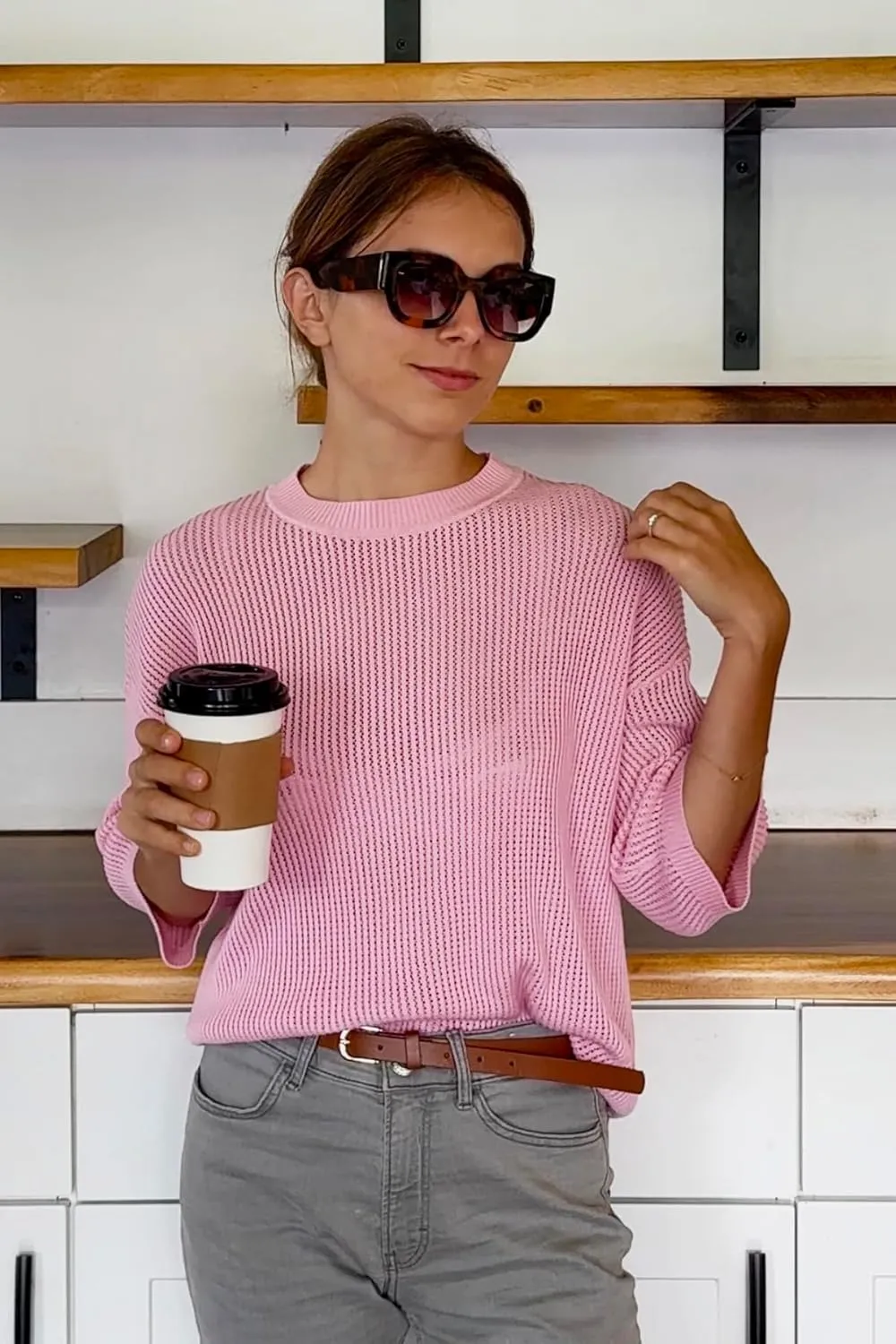 Arach&Cloz Women??s 100% Cotton Summer Casual Relaxed Fit Crochet Tops 2025