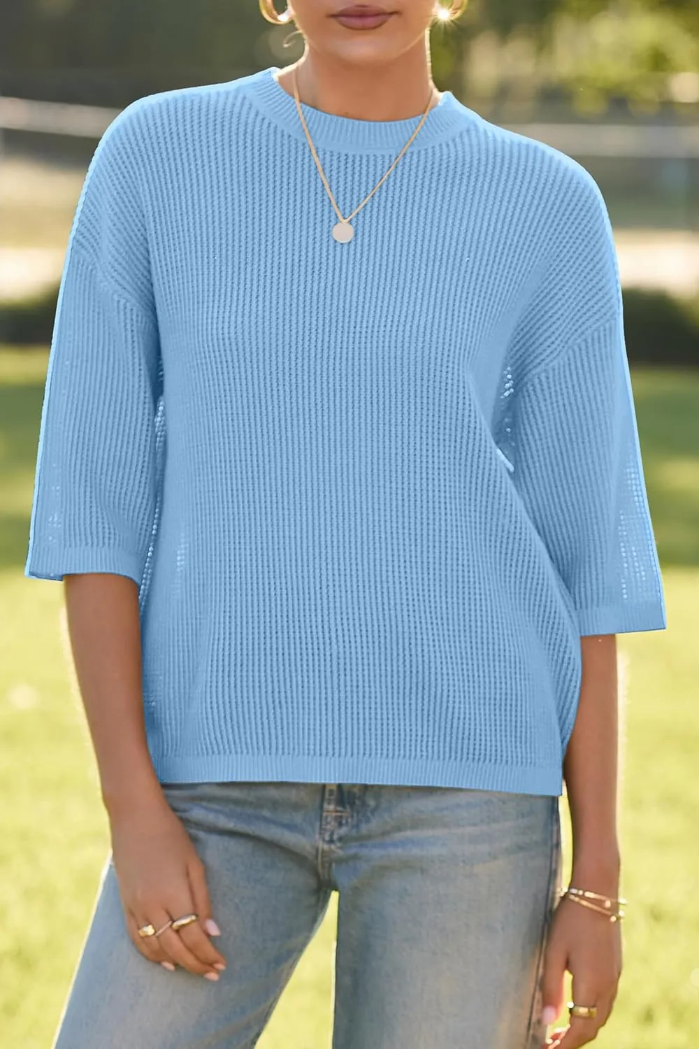 Arach&Cloz Women??s 100% Cotton Summer Casual Relaxed Fit Crochet Tops 2025
