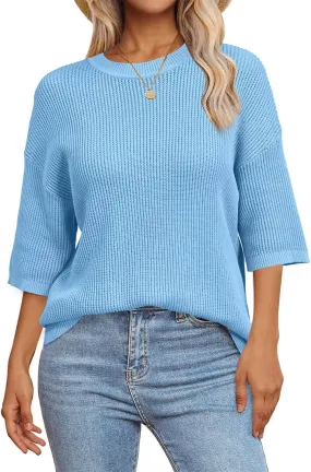 Arach&Cloz Women??s 100% Cotton Summer Casual Relaxed Fit Crochet Tops 2025