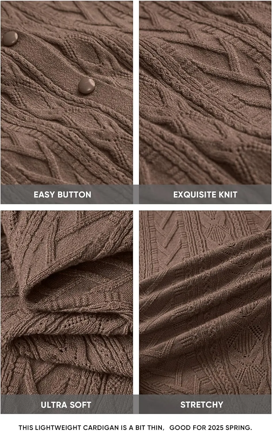 Arach&Cloz Women??s Cable Knit Fall Soft Lightweight Sweater Cardigans 2025