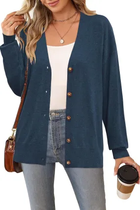 Arach&Cloz Women??s Wool Blend Lightweight Summer Business Casual Cardigan Sweaters