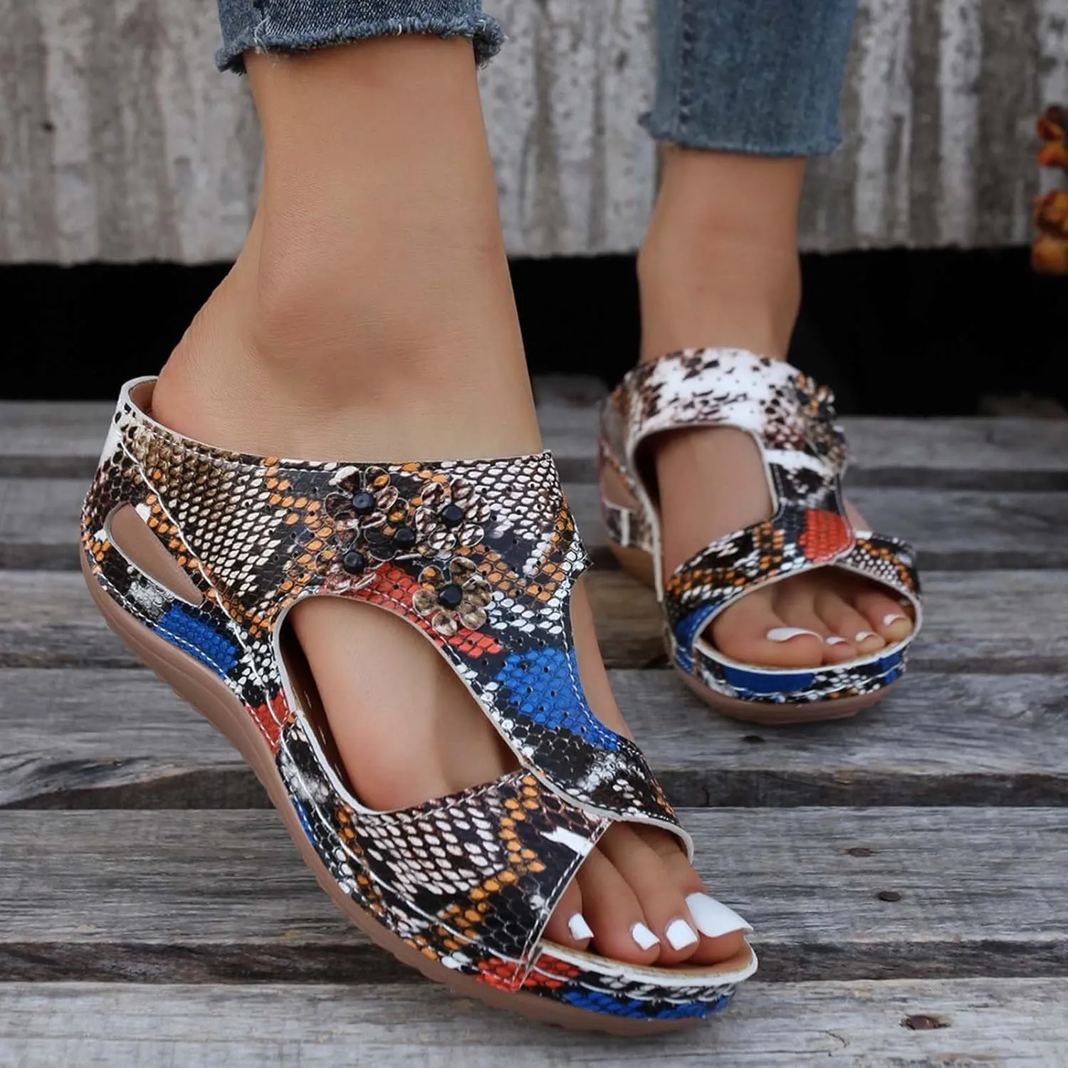 Arch Support Wedge Sandals for Women Womens Low Wedges Platform Sandal Orthopedic Sandals with Arch Support
