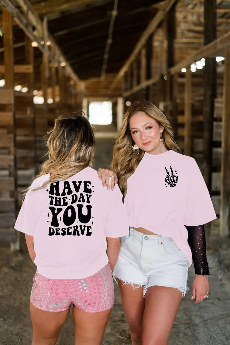 ASTANFY Oversized Tshirts for Women: Deserve Day Shirt Funny Skeleton Shirts Casual Oversized Graphic Tees Tops