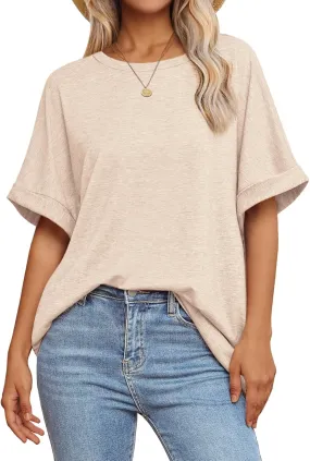 ATHMILE Womens Oversized T Shirts Summer Tops Spring Casual Loose Fit Workout Short Sleeve 2025 Beach Vacation