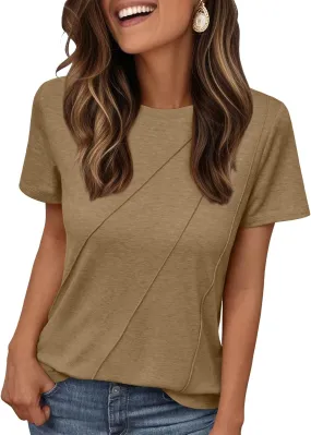 AUTOMET Womens Summer Tops Workout Shirts Beach Vacation Outfits Business Tshirts Dressy Fashion Spring Clothes 2025