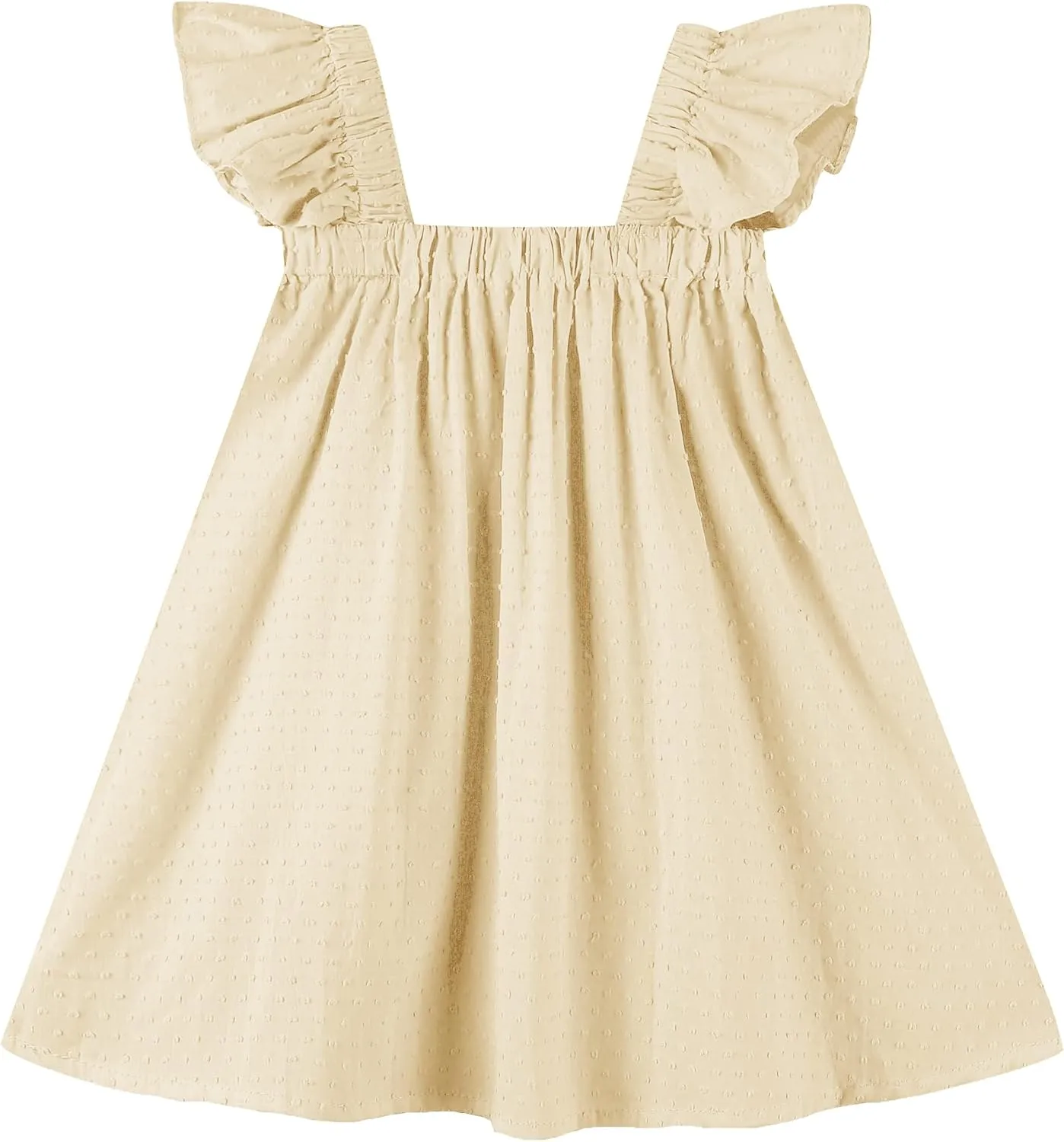 Baby Girls Cotton Sleeveless Swiss Dot Dress Toddler Ruffle Sleeve Tutu Dresses Kids Party Sundress