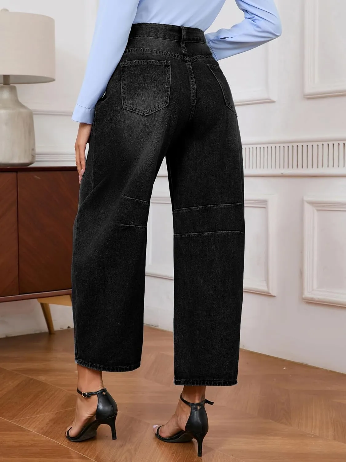 Barrel Jeans for Women Wide Leg Denim Pants Baggy Boyfriend Jeans