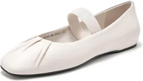 BEAU TODAY Womens Mary Janes,Mary Jane Leather Ballet Flats for Women,Comfortable Square Toe Mary Jane Flats for Women Work Wedding Vacation
