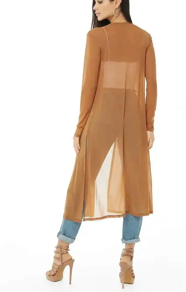 BelleLovin Womens Sexy Sheer Long Sleeve Cardigan See Through Mesh Cover Up
