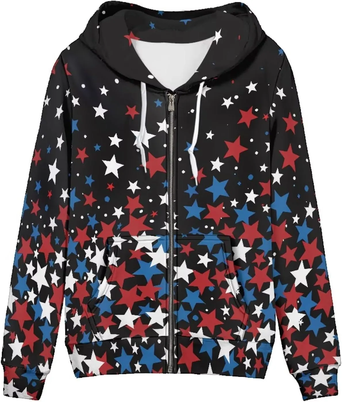 Biyejit Women's Novelty Print Zip Up Hoodies Long Sleeve Hooded Sweatshirt Jacket with Pocket