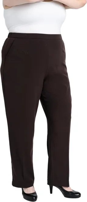Briggs New York Women's Plus Size Pull on Dress Pant Average & Short Length