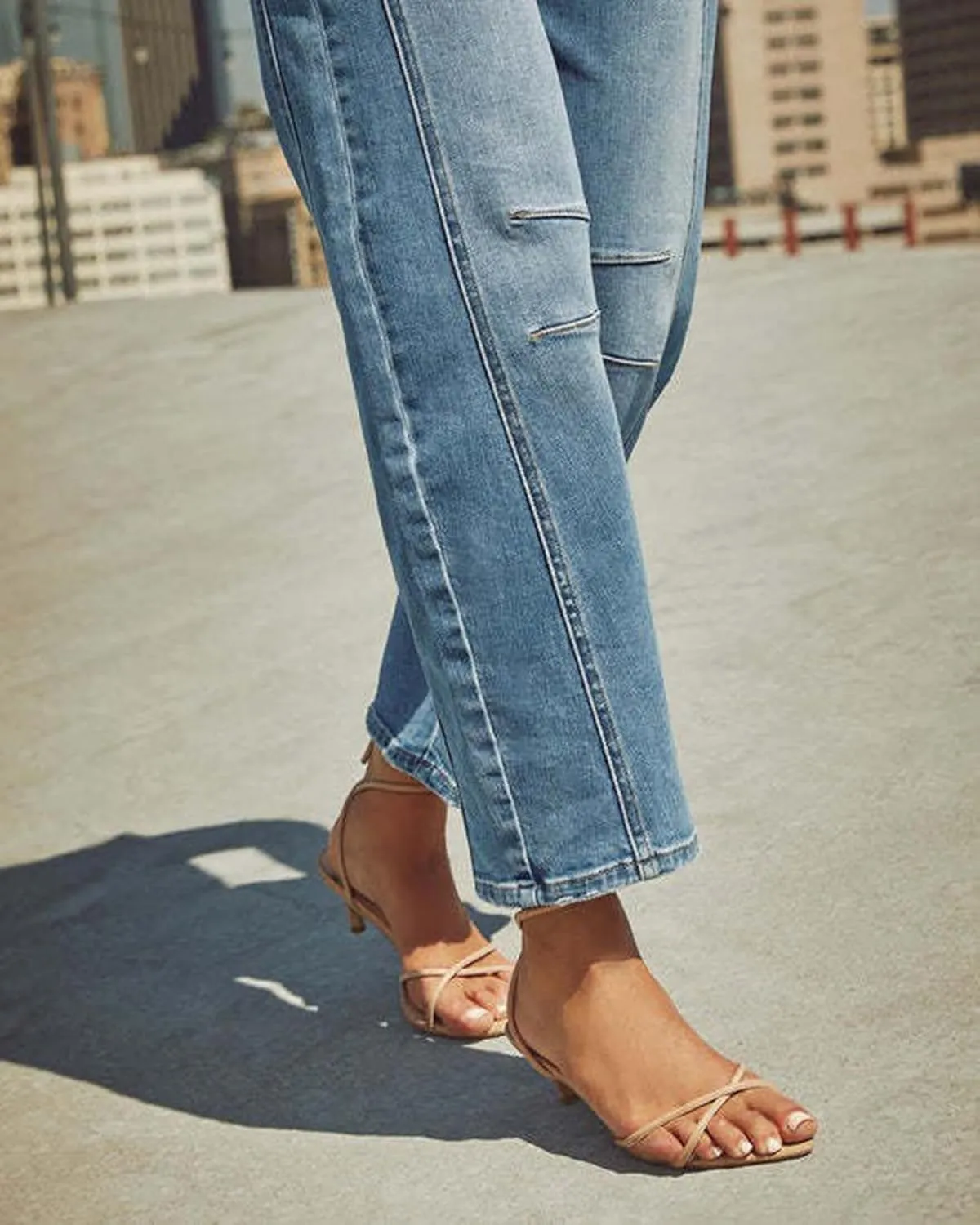 cffvdiz Women's Casual Baggy Mid Rise Barrel Jeans Boyfriend Ankle Denim Pants