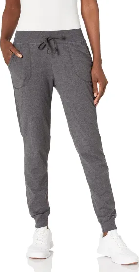 Champion Women's Lounge Joggers, Pants, Standard Fit, Lightweight, Granite Heather, Small