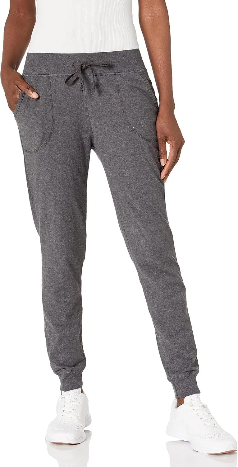 Champion Women's Lounge Joggers, Pants, Standard Fit, Lightweight, Granite Heather, Small