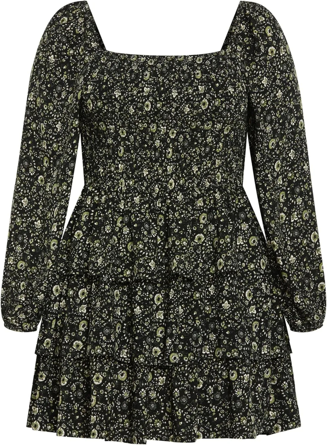 City Chic Plus Size Dress, Dahlia Mini Print Dress