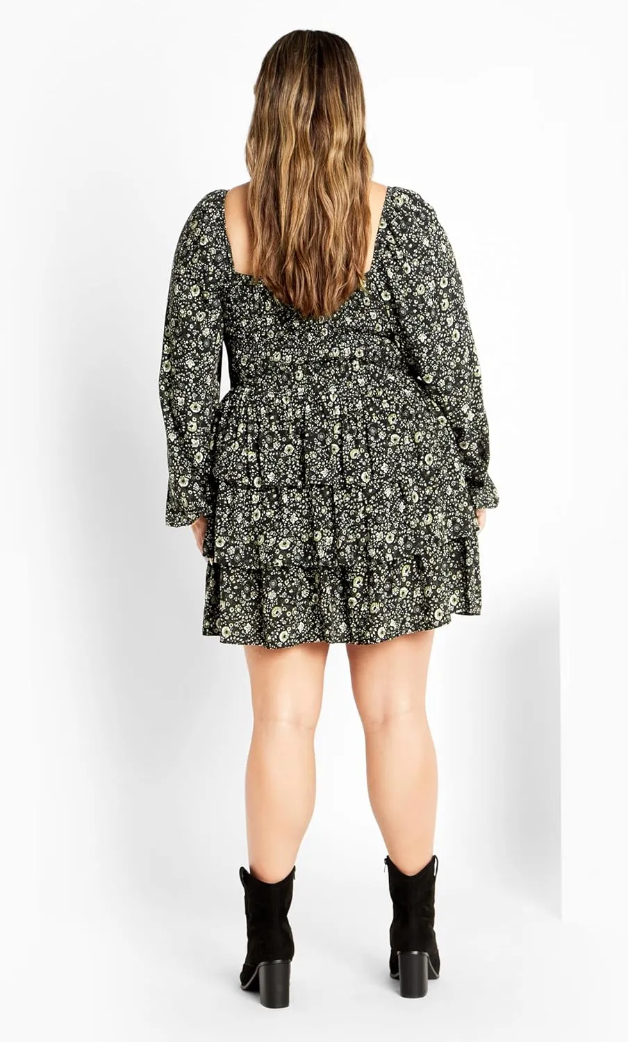 City Chic Plus Size Dress, Dahlia Mini Print Dress