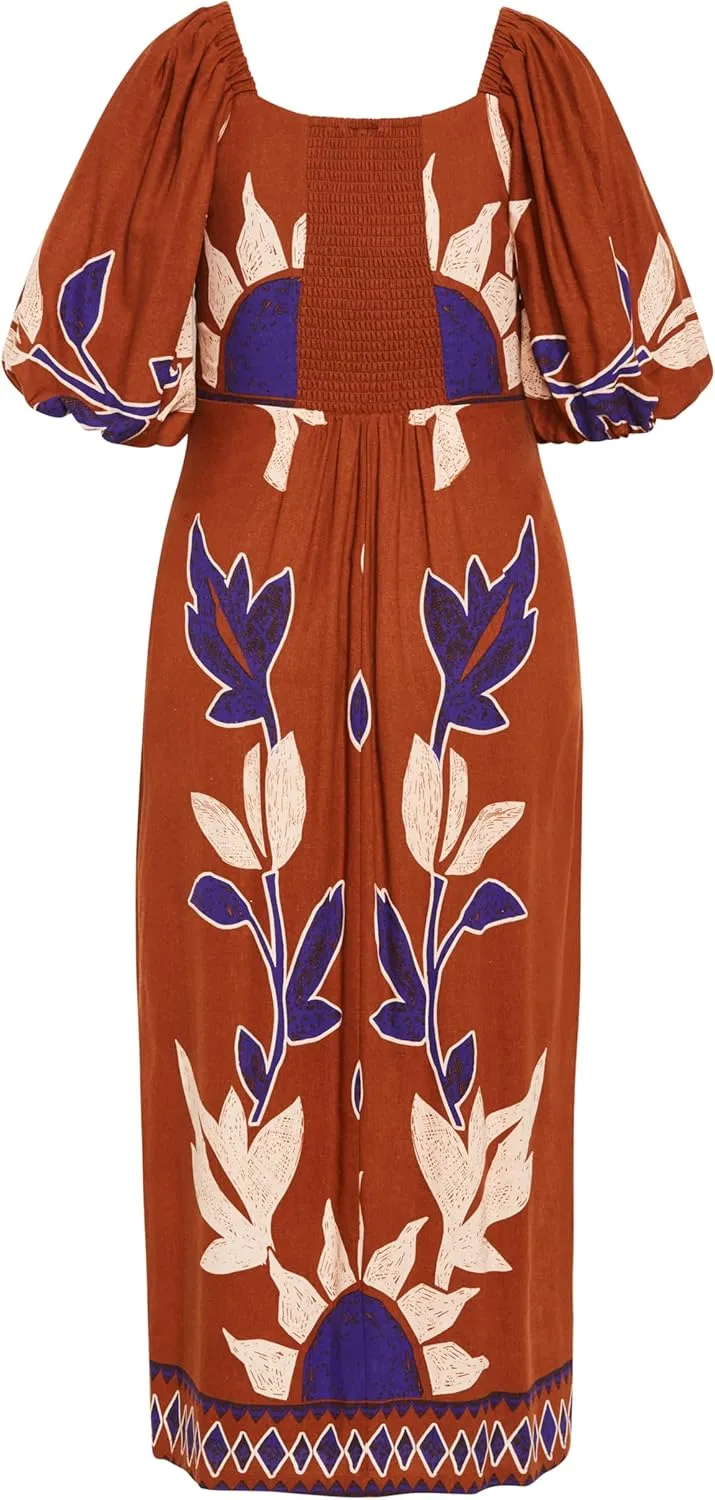 City Chic Women's Plus Size Dress - Nala Print Maxi