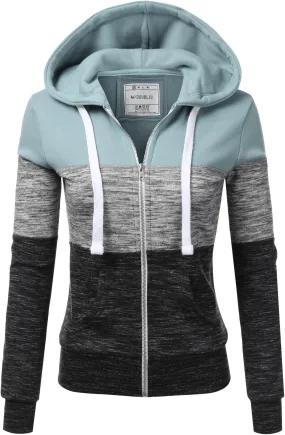 DOUBLJU Lightweight Thin Zip-Up Hoodie Jacket for Women with Plus Size