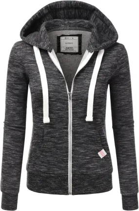 DOUBLJU Lightweight Thin Zip-Up Hoodie Jacket for Women with Plus Size