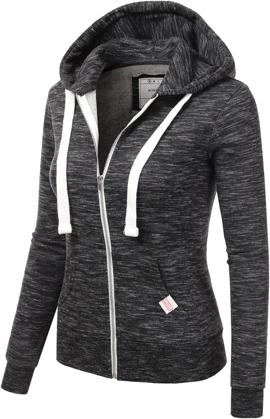 DOUBLJU Lightweight Thin Zip-Up Hoodie Jacket for Women with Plus Size