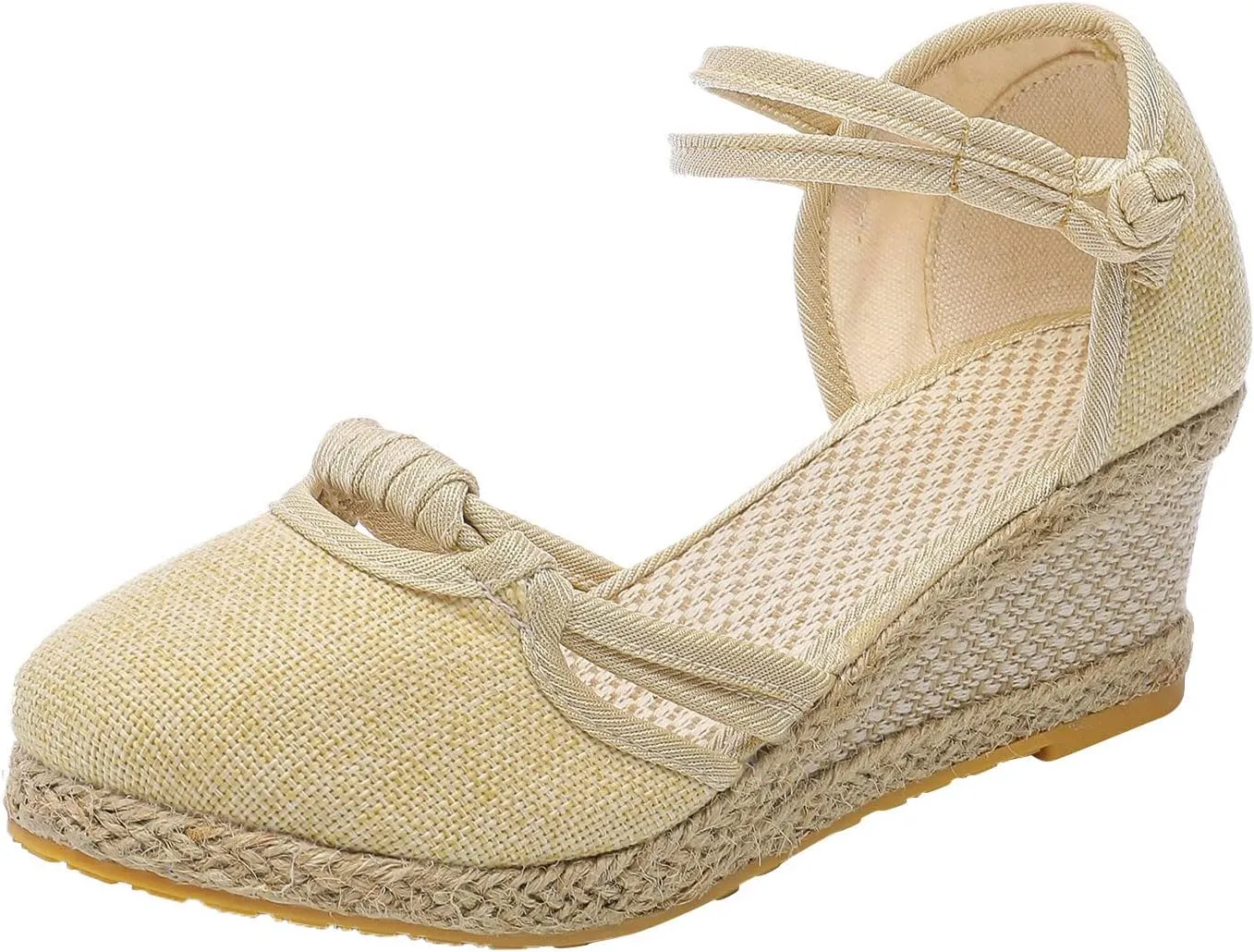 Eduavar Womens Sandals Comfortable, Sandals Women Close Toe Sandals with Ankle Strap Low Wedge Platform Sandals Shoes