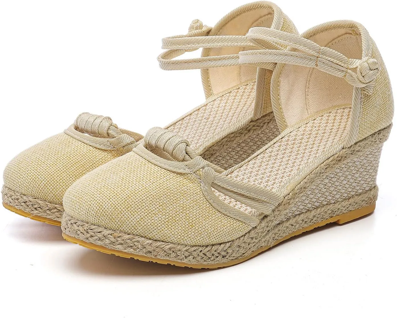 Eduavar Womens Sandals Comfortable, Sandals Women Close Toe Sandals with Ankle Strap Low Wedge Platform Sandals Shoes