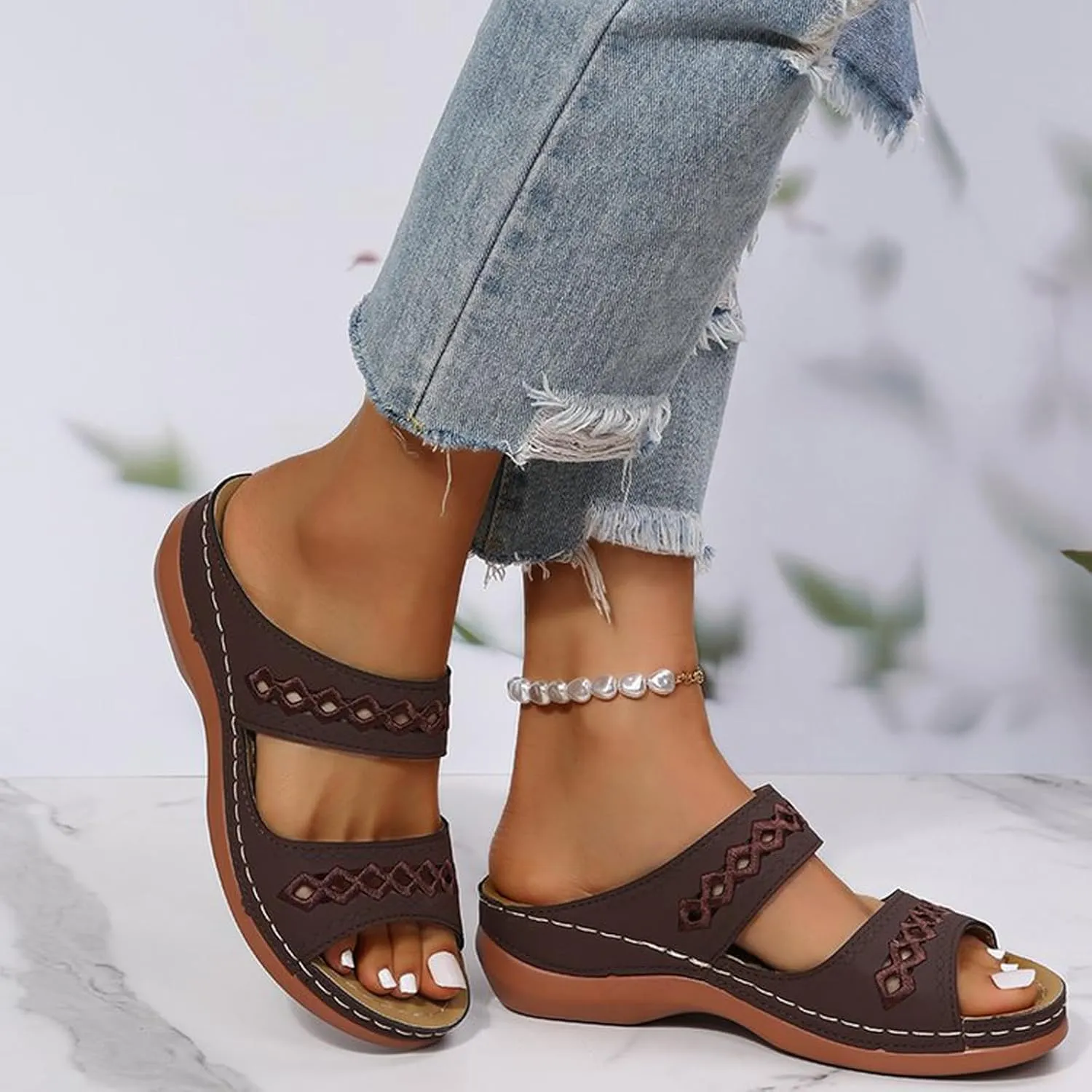 Espadrilles Wedges Sandals for Women Womens Casual Slip on Summer Wedge Sandal Casual Sandals Indoor Outdoor
