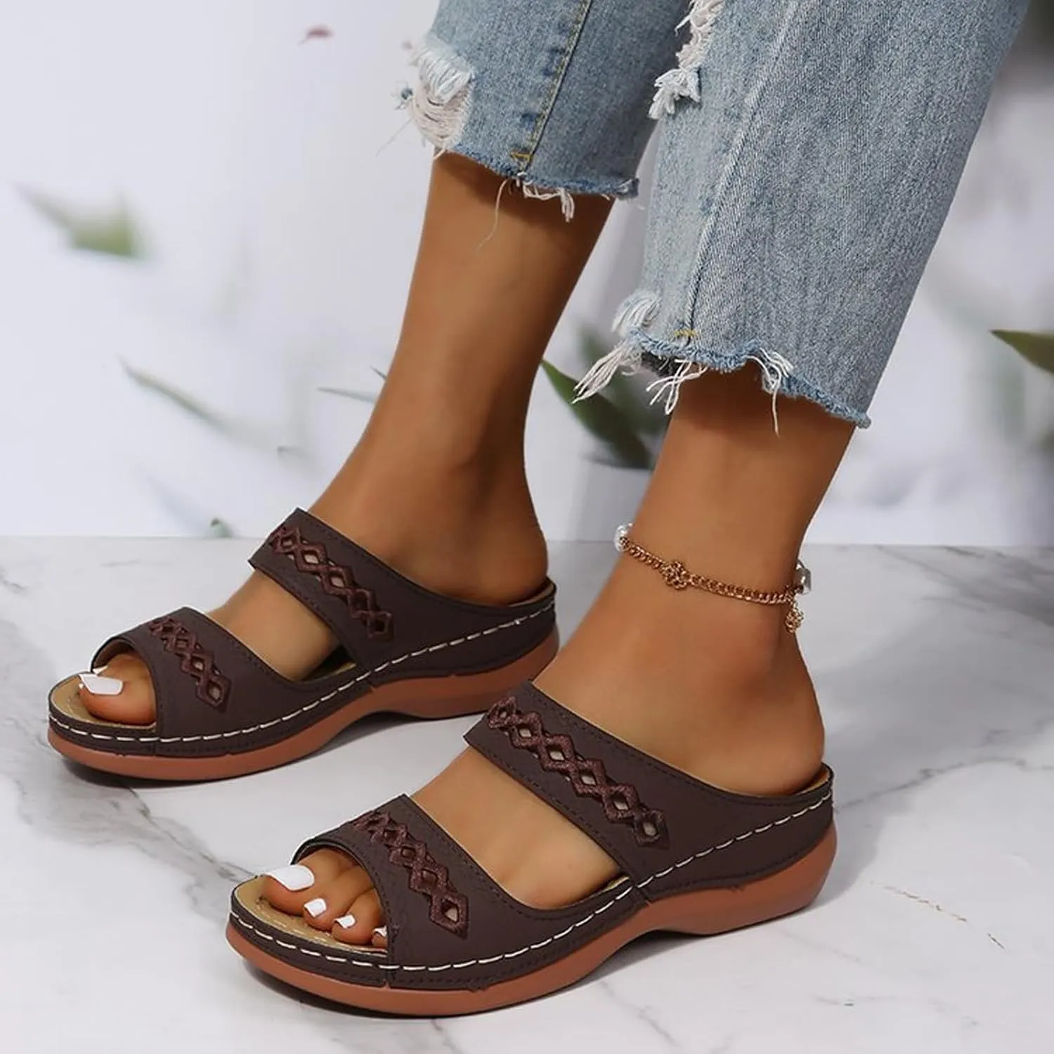 Espadrilles Wedges Sandals for Women Womens Casual Slip on Summer Wedge Sandal Casual Sandals Indoor Outdoor