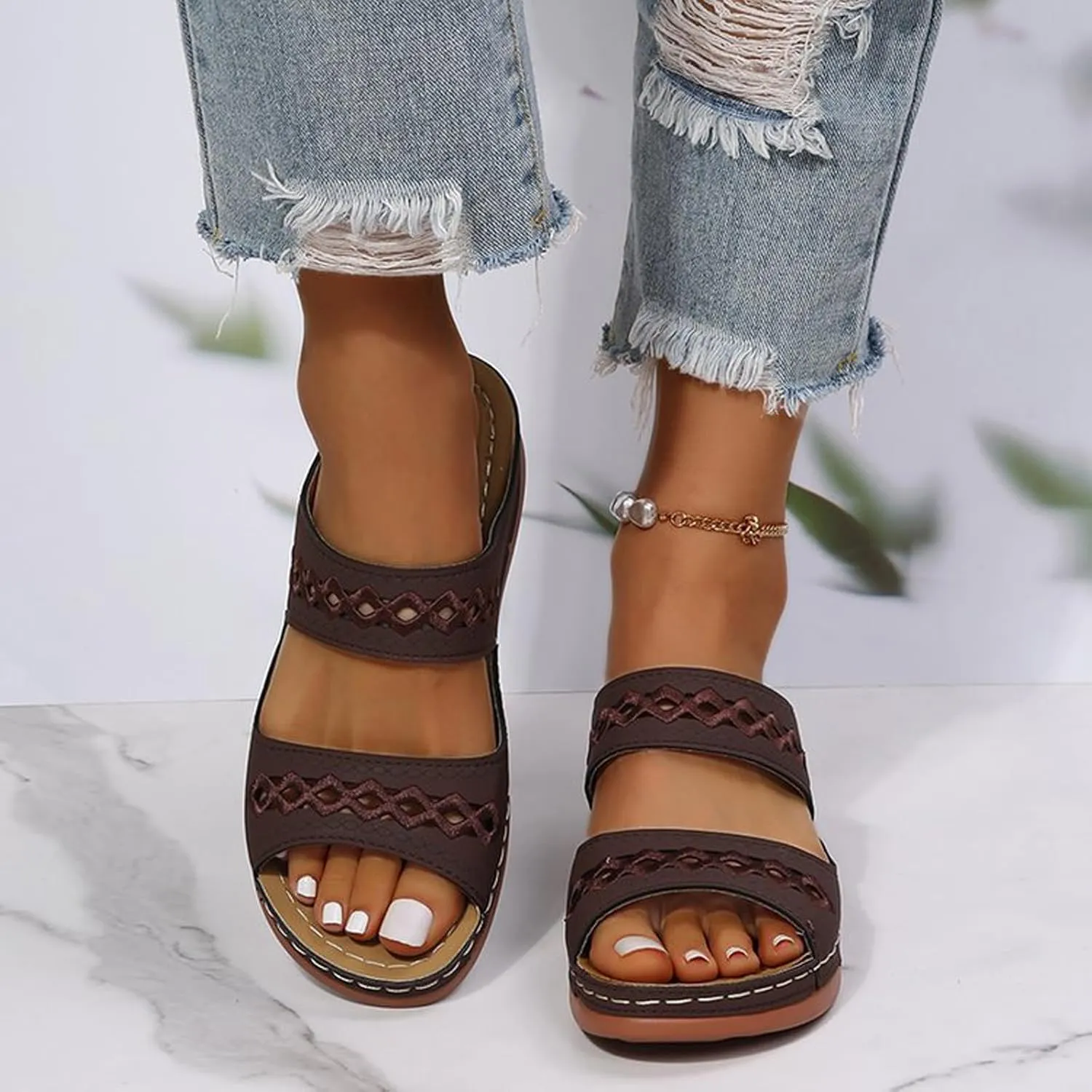 Espadrilles Wedges Sandals for Women Womens Casual Slip on Summer Wedge Sandal Casual Sandals Indoor Outdoor