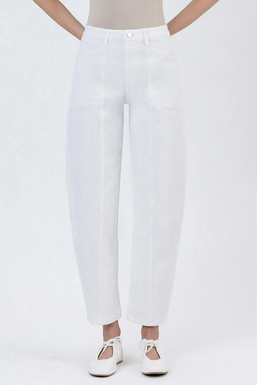 Flying Monkey - Super High Rise Panel Detail Barrel Jeans - F5880