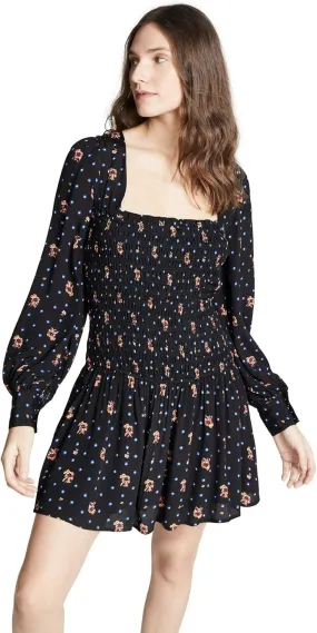 Free People Women's Two Faces Mini Dress, Black, Small