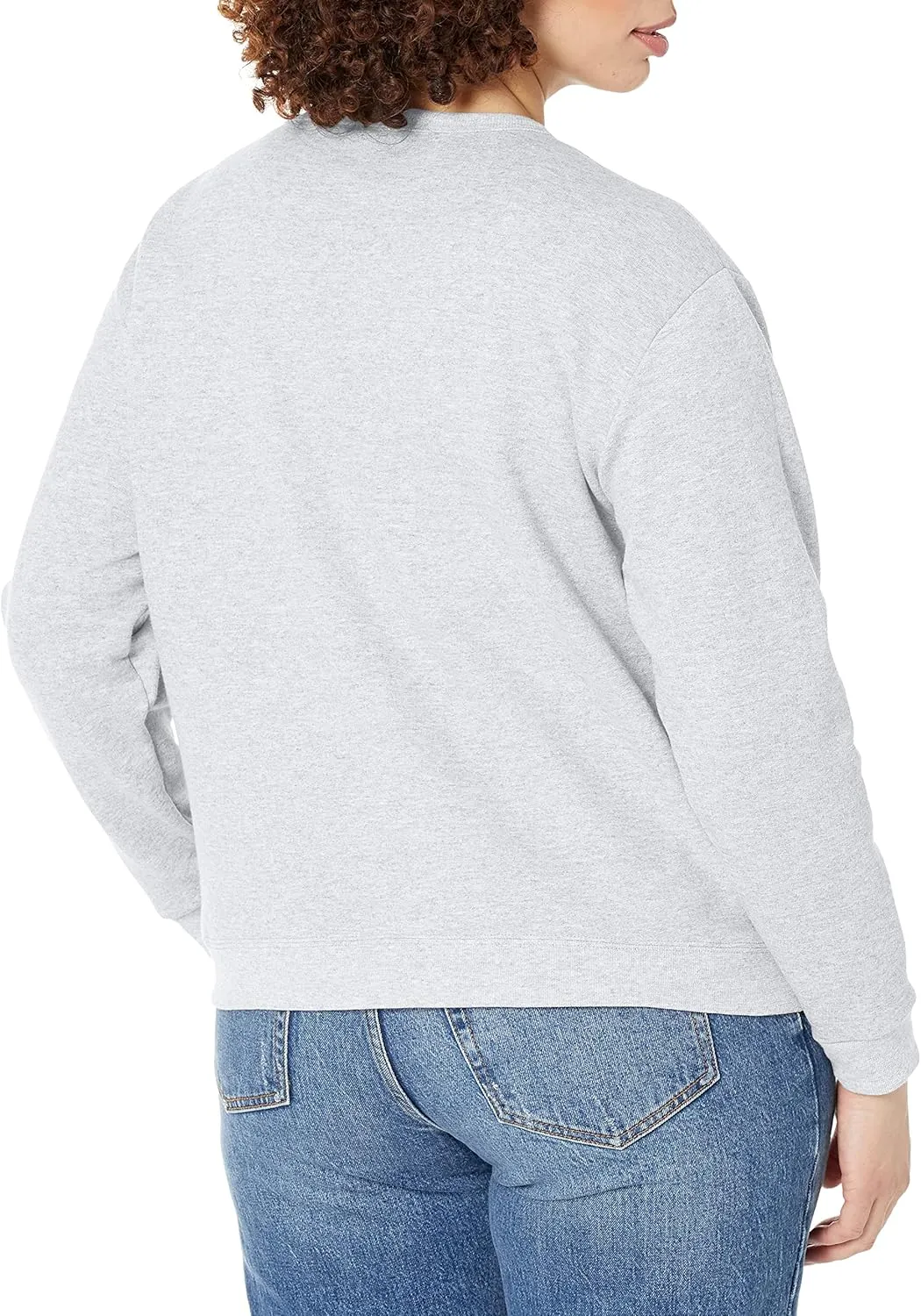 Hanes Women's Ecosmart V-Notch Crewneck Sweatshirt, Fleece Pullover Sweatshirt For Women