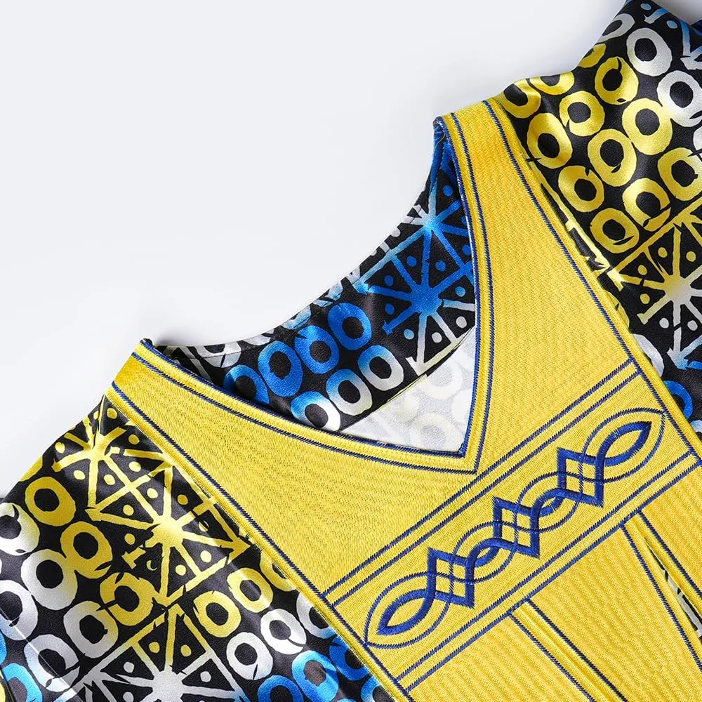 HD African Print Dress for Woman Embroidery Pattern Maxi Dress