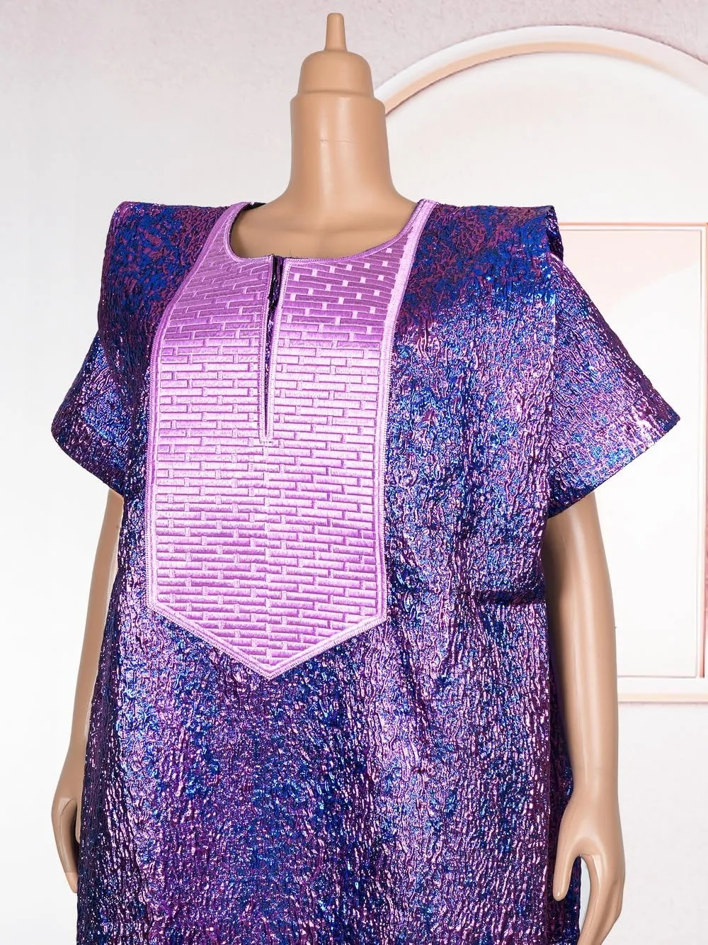 HD African Print Dress for Woman Embroidery Pattern Maxi Dress