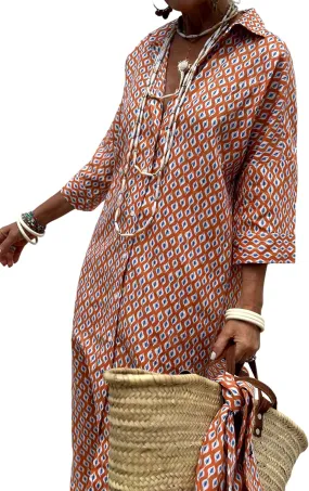 Hooever Shirt Dresses for Women Casual Long Sleeve Button Down Loose Striped Cotton Maxi Shirt Dress