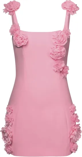 JW PEI Women's Elaina Pink Rosette Applique Mini Dress