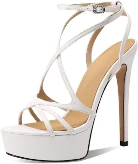 keleimusi Womens Strappy Ankle Strap Pumps Stiletto Platform Dress Shoes