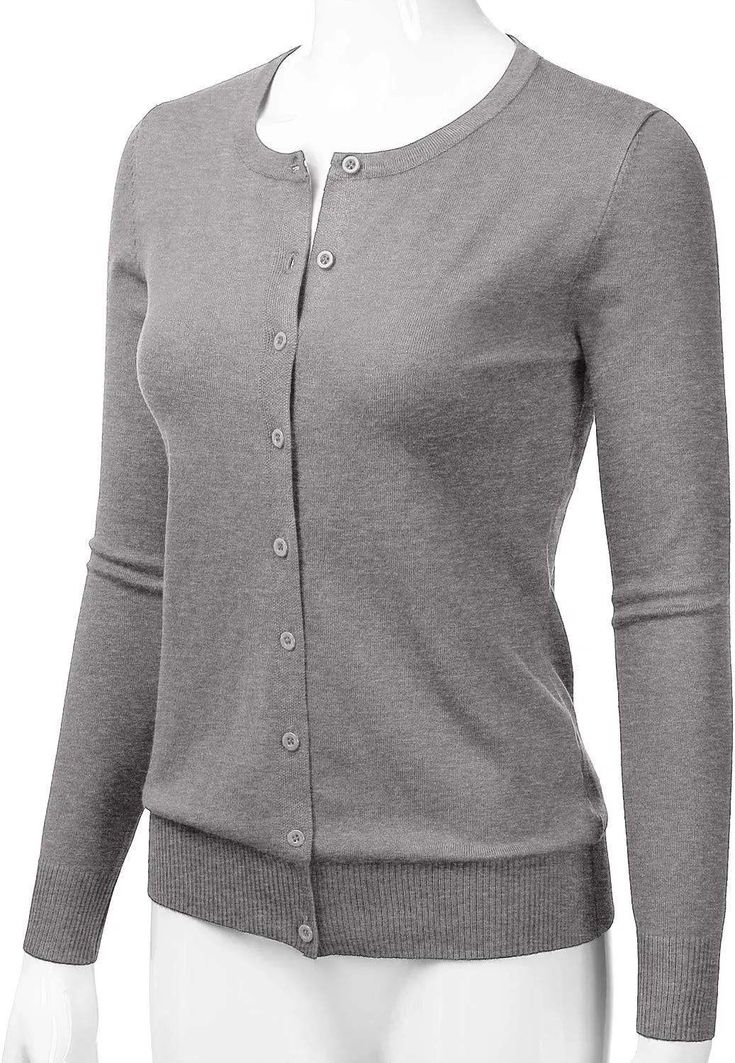 LALABEE Women's Crewneck Long Sleeve Button Down Knit Cardigan Sweater (S-XXL)