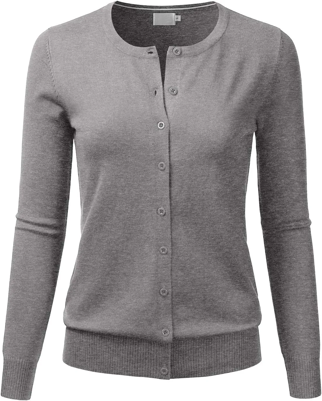 LALABEE Women's Crewneck Long Sleeve Button Down Knit Cardigan Sweater (S-XXL)